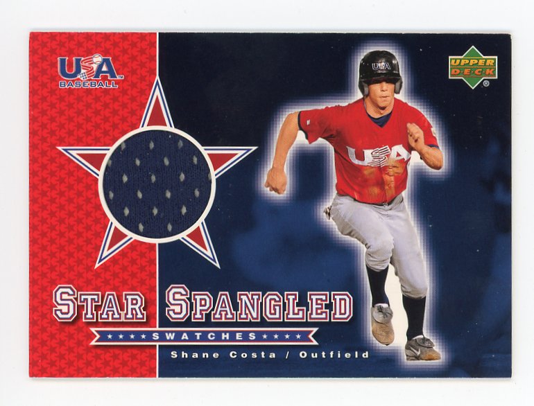 2002 Shane Costa Star Spangled Swatches Upper Deck USA Baseball # SS-SC