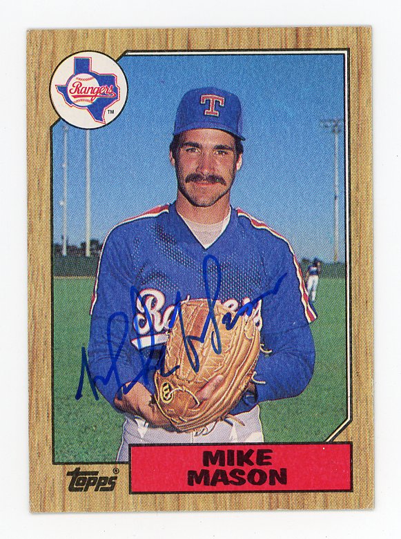 1987 Mike Mason Auto Topps Texas Rangers # 646