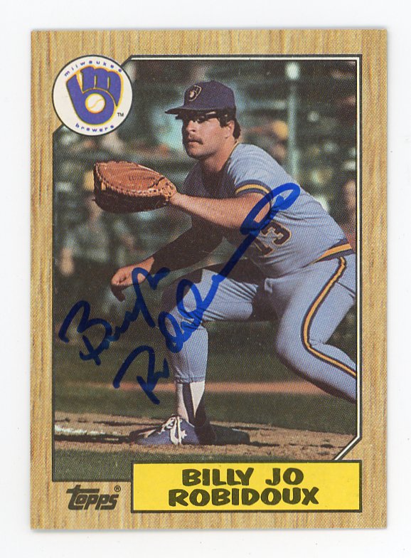 1987 Billy Jo Robidoux Auto Topps Milwaukee Brewers # 401