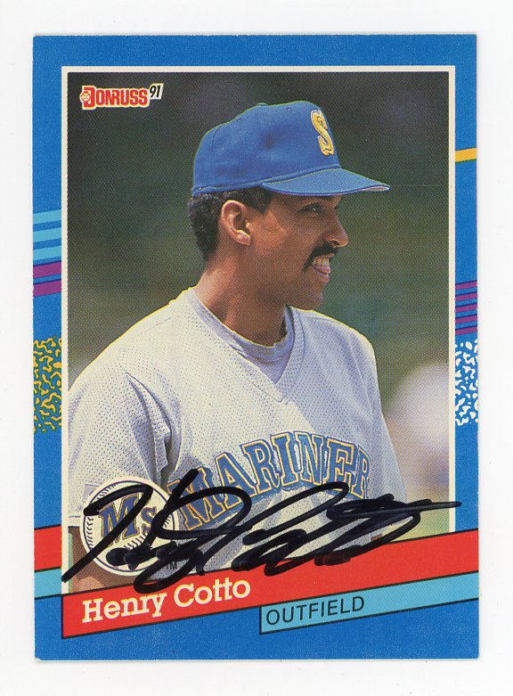 1991 Henry Cotto Auto Donruss Seattle Mariners # 343