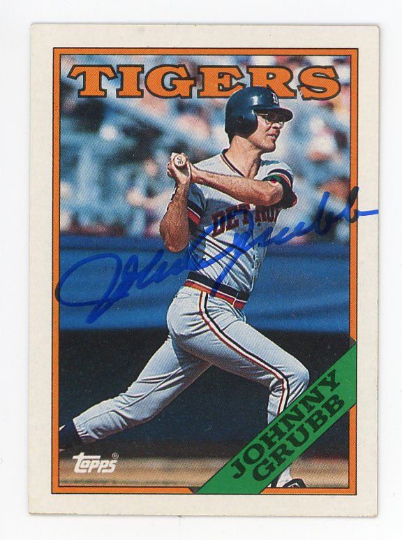 1988 Johnny Grubb Auto Topps Detroit Tigers # 128