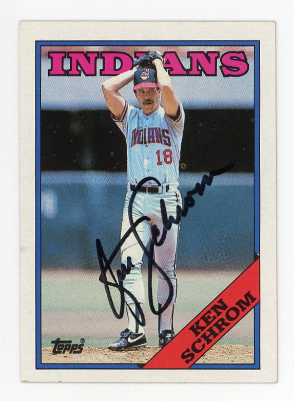 1988 Ken Schrom Auto Topps Cleveland Indians # 256