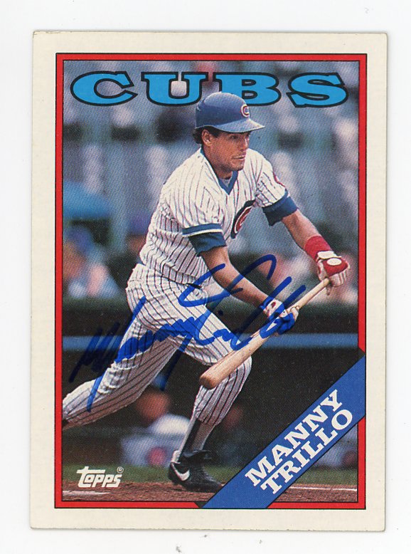 1988 Manny Trillo Auto Topps Chicago Cubs # 287