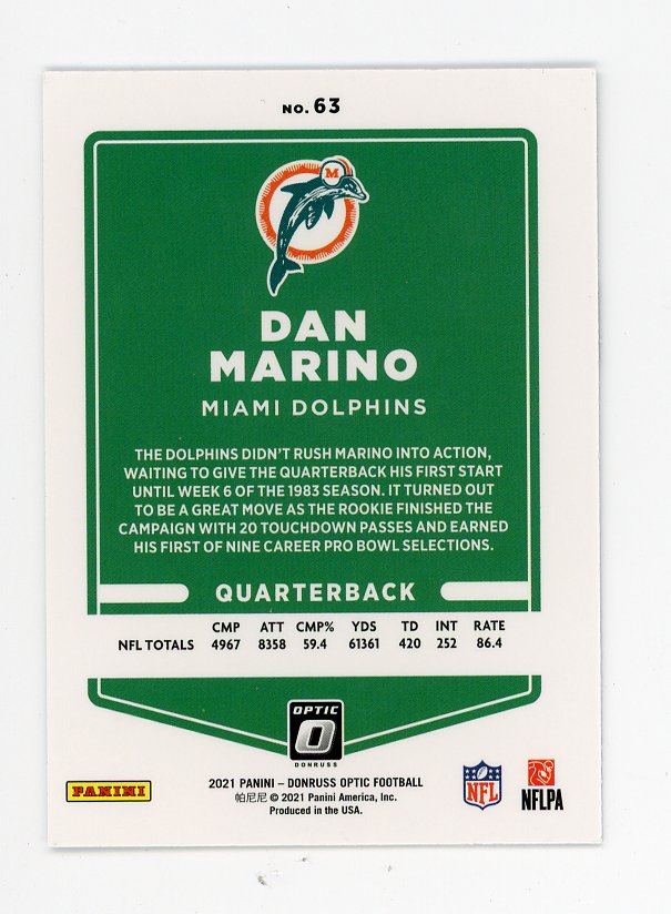 2021 Dan Marino Donruss Optic Miami Dolphins # 63