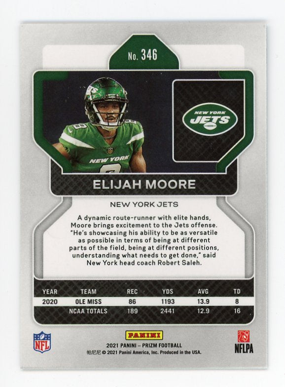 2021 Elijah Moore Rookie Panini New York Jets # 346