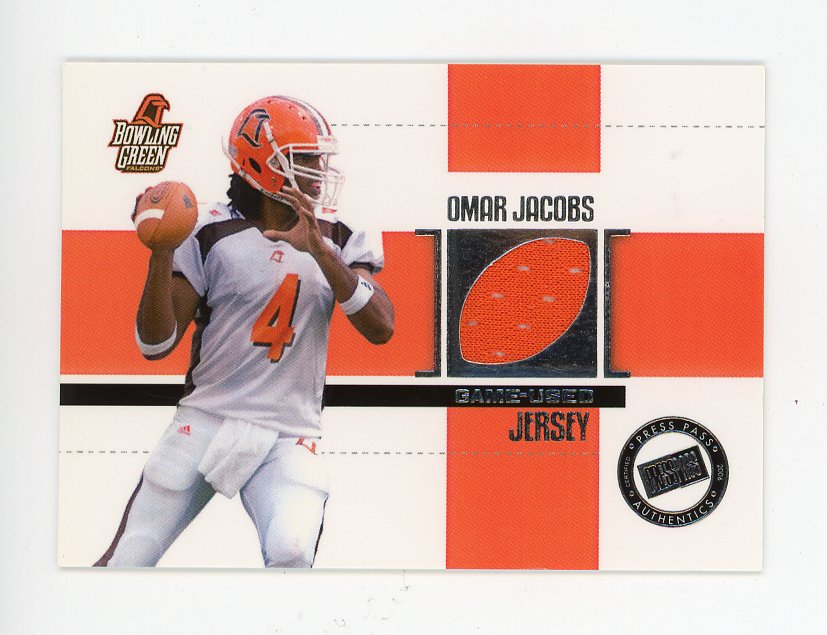2006 Omar Jacobs Game Used Jersey Press Pass # JC/OJ