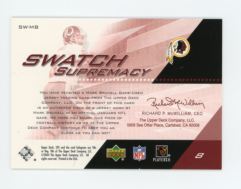 2004 Mark Brunell Swatch Supremacy SPX # SW-MB