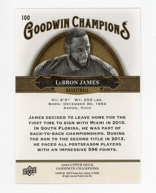 2020 Lebron James  Goodwin Champions Los Angeles Lakers # 100