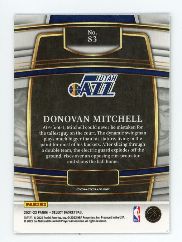 2021-2022 Donovan Mitchell Blue Select Utah Jazz # 83