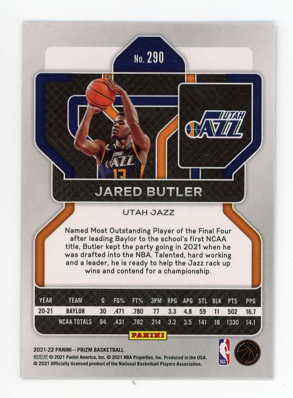 2021-2022 Jared Butler Rookie Panini Utah Jazz # 290