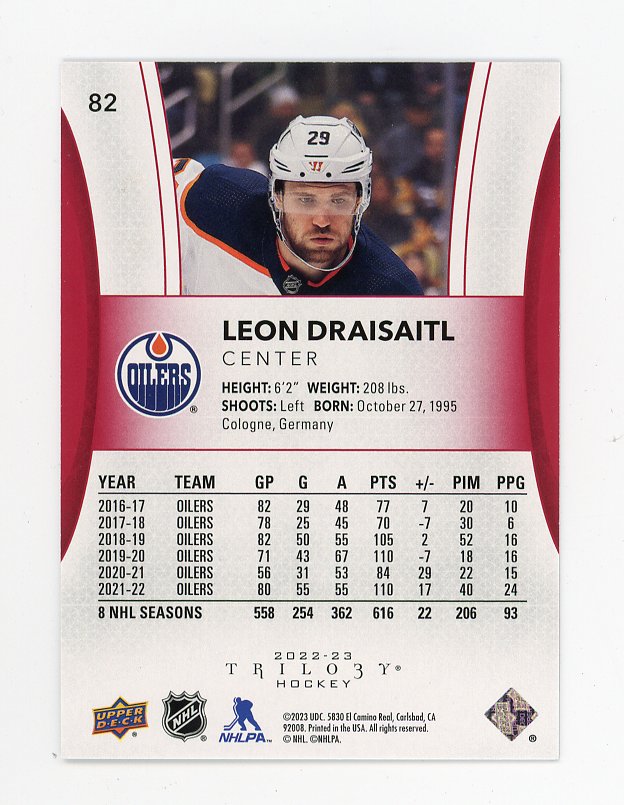 2022-2023 Leon Draisaitl #D /149 Trilogy Edmonton Oilers # 82