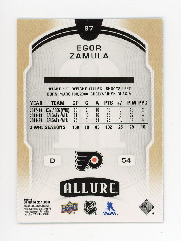 2020-2021 Egor Zamula Rookie Allure Philadelphia Flyers # 97