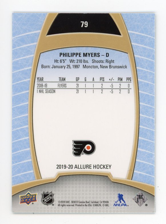 2019-2020 Philippe Myers Rookie Allure Philadelphia Flyers # 79