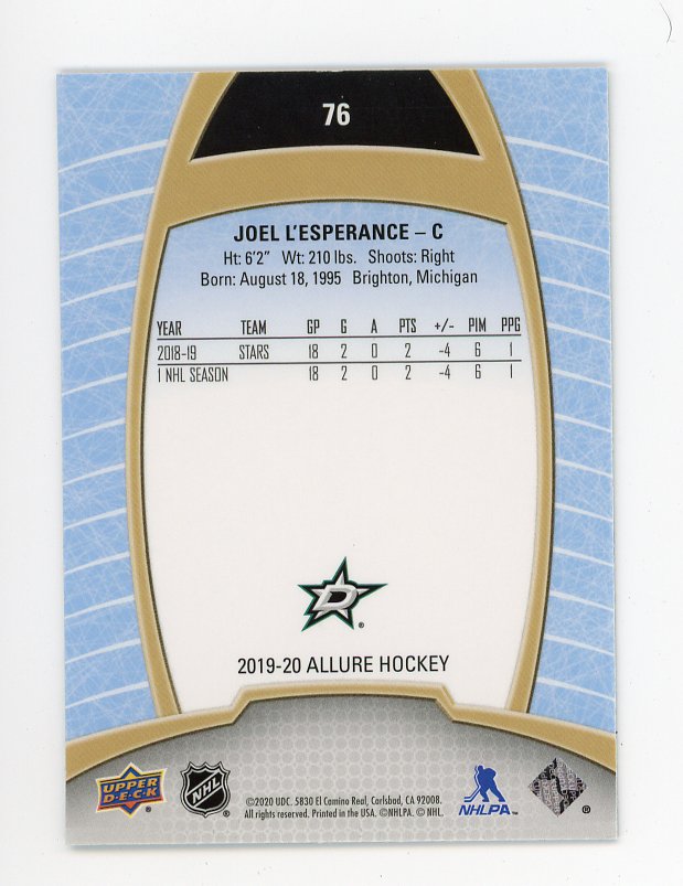 2019-2020 Joel L'esperance Rookie Allure Dallas Stars # 76