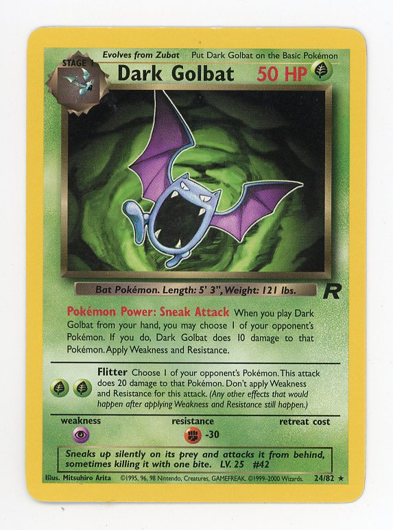 2000 Dark Golbat 24/82 Non Holo Pokemon Team Rocket