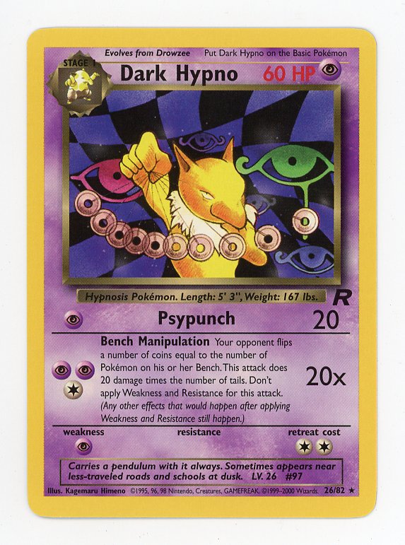 2000 Dark Hypno 26/82 Non Holo Pokemon Team Rocket