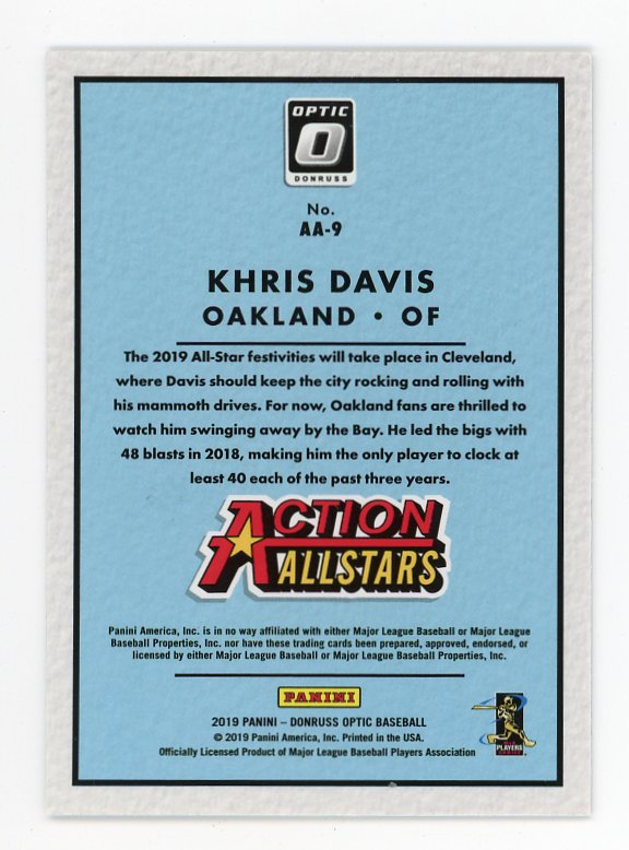 2019 Khris Davis Action All Stars Donruss Optic Oakland Athletics # AA-9