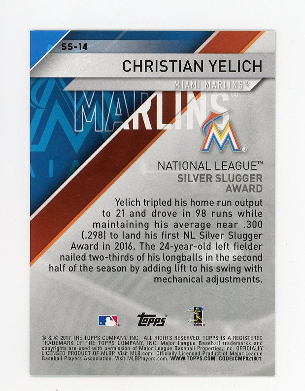 2017 Christian Yelich Silver Slugger Award Topps Miami Marlins # SS-14
