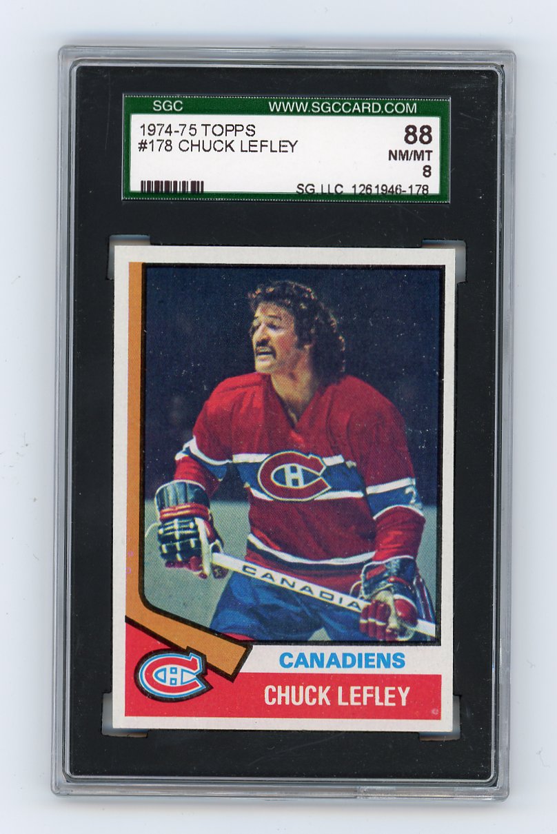 1974-1975 Chuck Lefley SGC 8 Topps Montreal Canadiens # 178