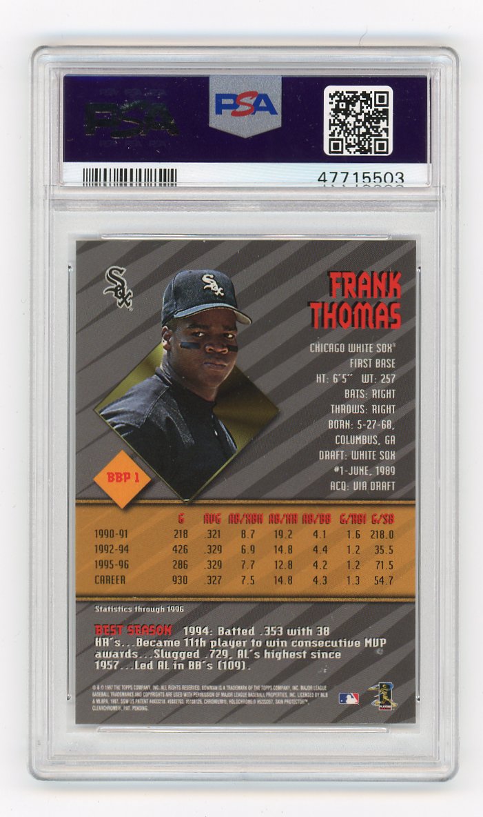 1997 Frank Thomas Preview Bowman's Best Chicago White Sox # BBP1