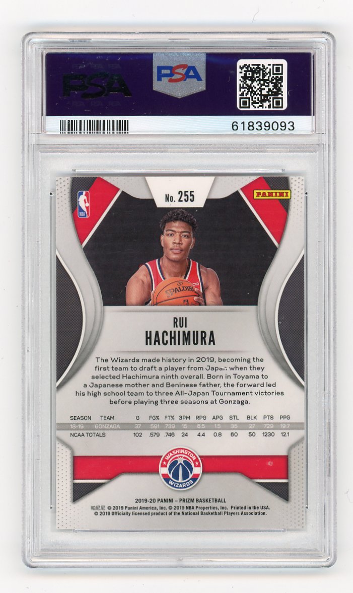 2019-2020 Rui Hachimura Rookie Panini Washington Wizards # 255