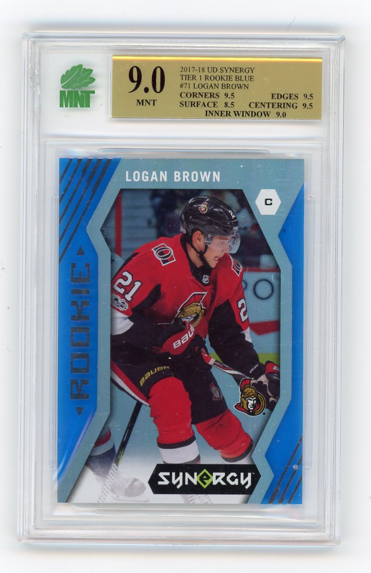 2017-2018 Logan Brown Rookie Blue Synergy Ottawa Senators # 71
