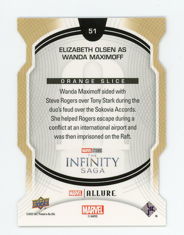 2022 Elizabeth Maximoff As Wanda Maximoff Civil War Orange Slice Allure # 51