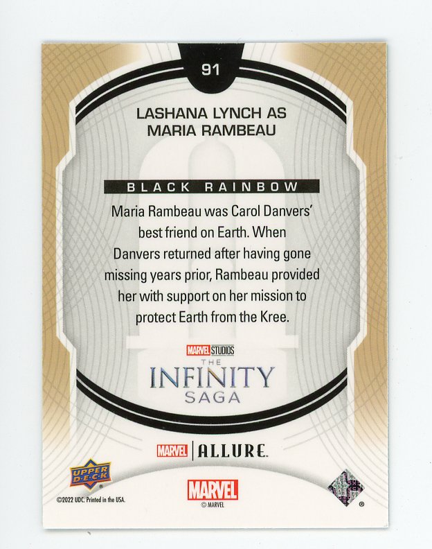 2022 Lashana Lynch As Maria Rambeau Captain Marvel Black Rainbow Allure # 91