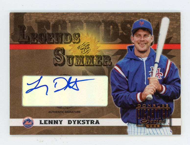 2003 Lenny Dykstra Legends Of The Summer Auto Donruss New York Mets # LS-27