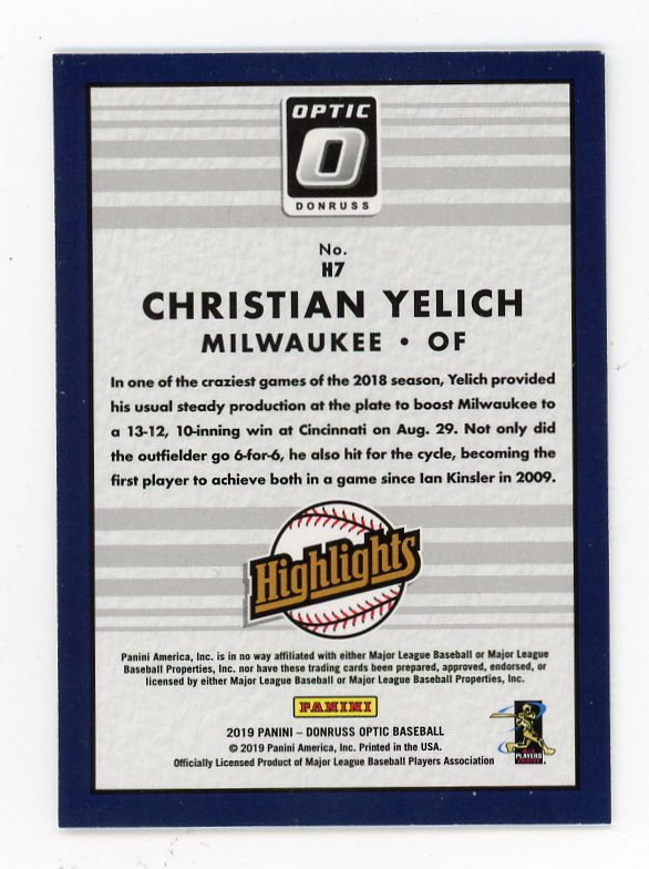 2019 Christian Yelich Highlights Milwaukee Brewers # H7