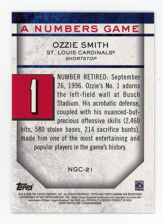 2020 Ozzie Smith A Numbers Game Topps Chrome St.Louis Cardinals # NGC-21