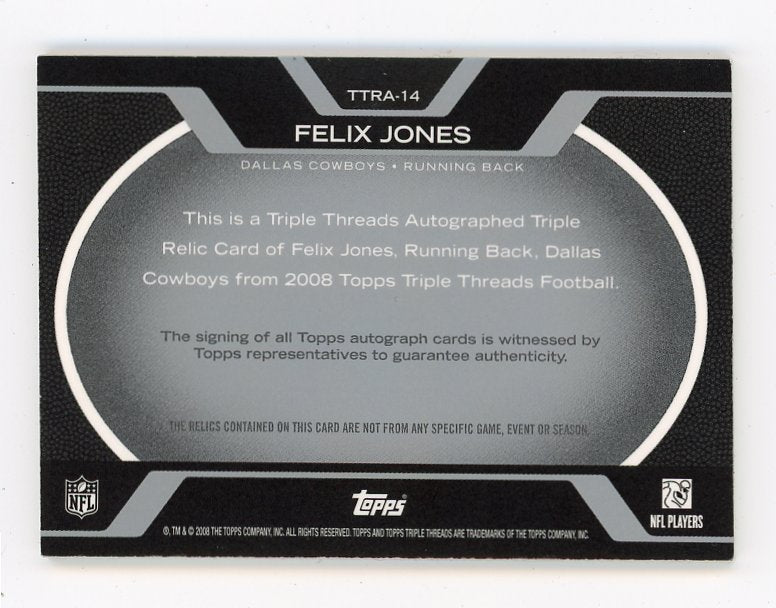 2008 Felix Jones Triple Threads #D 1/1 Topps Dallas Cowboys # TTRA-14