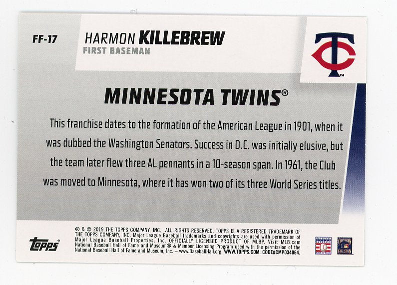 2019 Harmon Killebrew Franchise Feats Topps Minnesota Twins # FF-17
