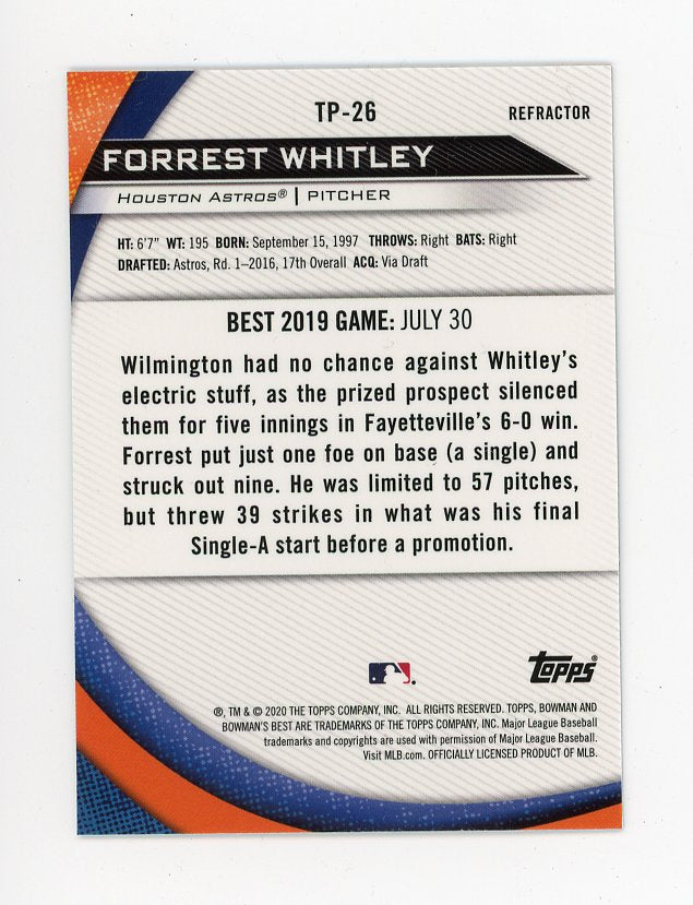 2020 Forrest Whitley Refractor Bowmans Best Houston Astros # TP-26