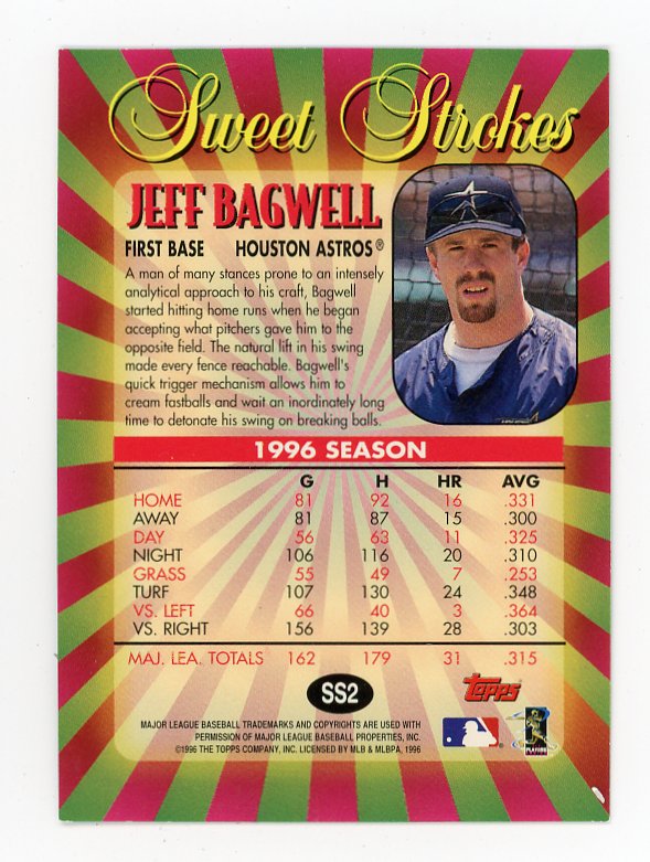 1996 Jeff Bagwell Sweet Strokes Topps Houston Astros # SS2