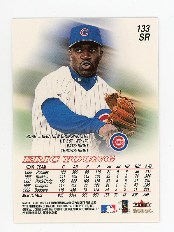 2000 Eric Young Red Sky Box Chicago Cubs # 133SR