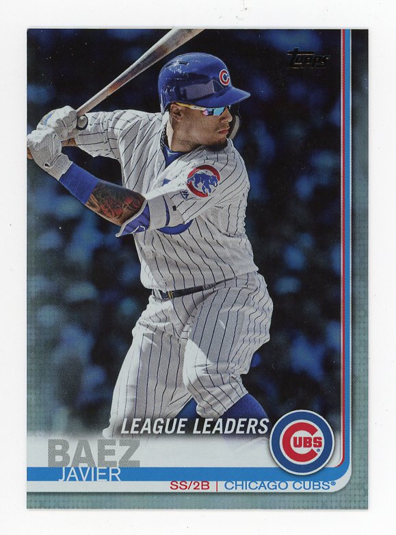 2019 Javier Baez League Leaders Topps Chicago Cubs # 90