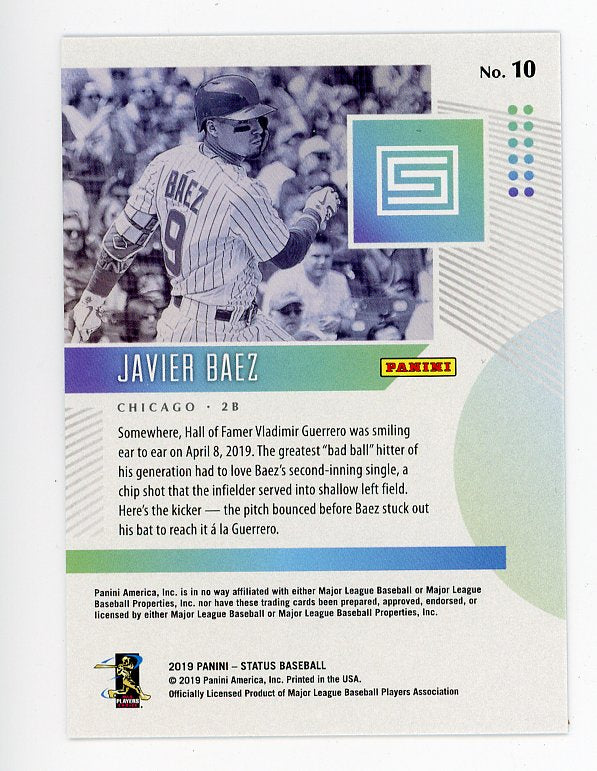 2019 Javier Baez Status Chicago Cubs # 10