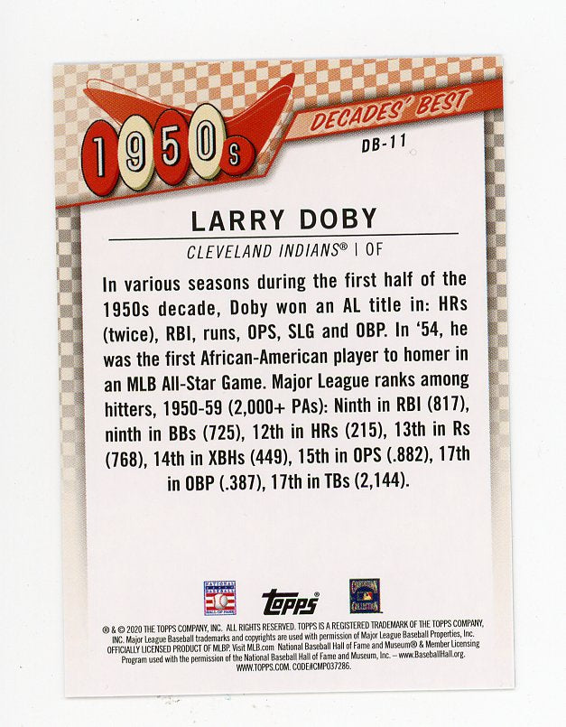 2020 Larry Doby Decade's Best Topps Cleveland Indians # DB-11