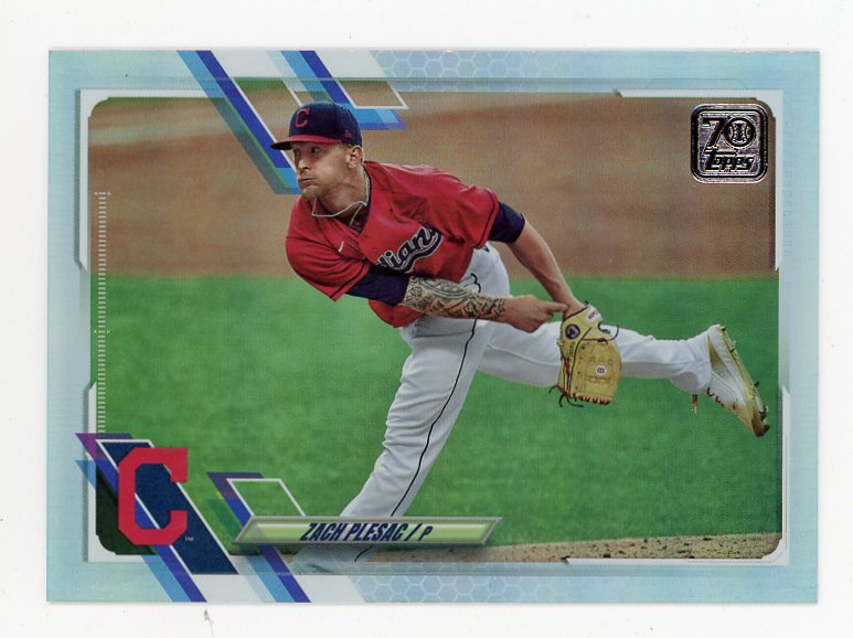 2021 Zach Plesac Refractor Topps 70 Cleveland Indians # 403