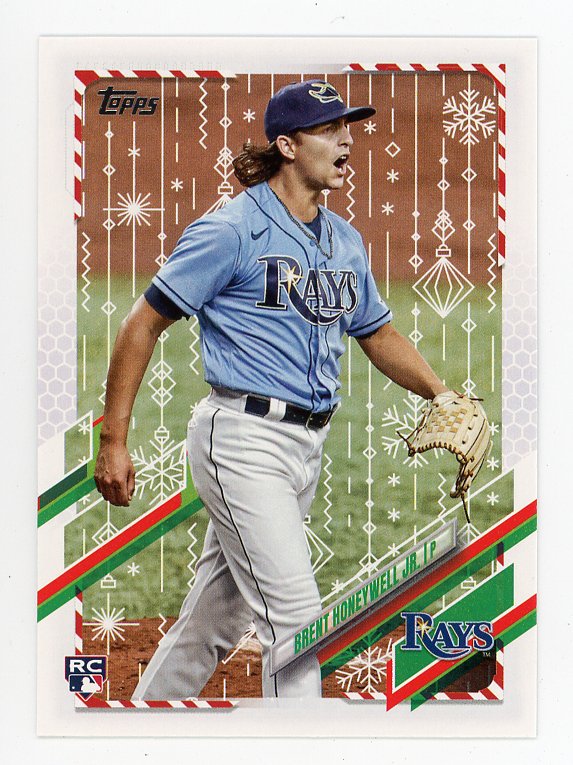 2021 Brent Honeywell JR Rookie Holiday Topps Tampa Bay Rays # HW24