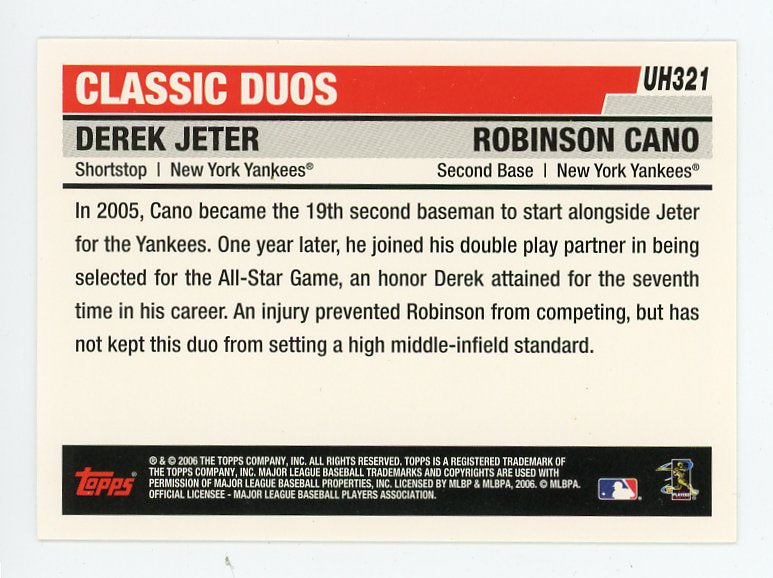 2006 Derek Jeter Classic Duos Topps New York Yankees #  UH321