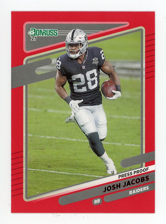 2021 Josh Jacobs Red Press Proof Donruss Las Vegas Raiders # 85