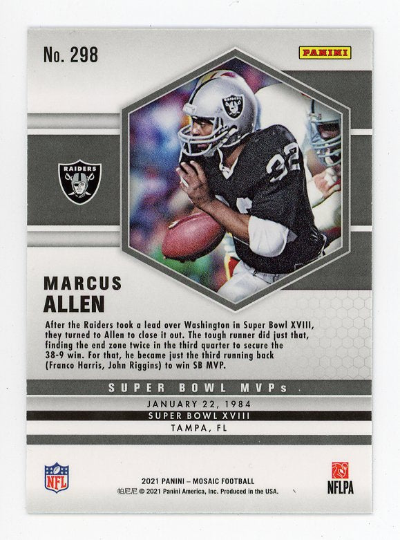 2021 Marcus Allen Super Bowl MVP's Mosaic Las Vegas Raiders # 298