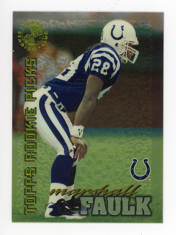 1995 Marshall Faulk Rookie Picks Topps Stadium Club Indianapolis Colts # 50