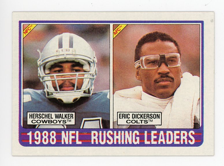 1989 Herschel Walker, Eric Dickerson Rushing Leaders Topps Dallas Cowboys # 219