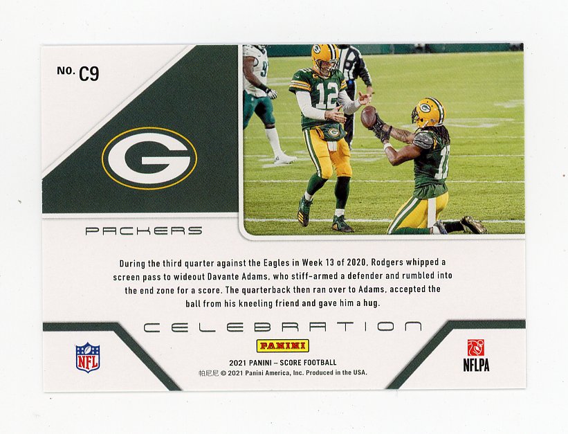 2021 Aaron Rodgers Celebration Score Green Bay Packers # C9