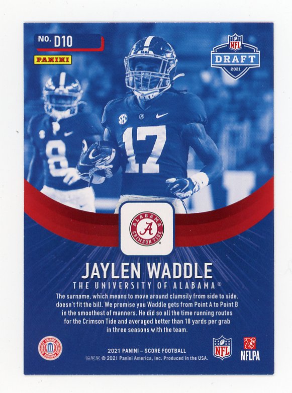 2021 Jaylen Waddle NFL Draft Score The University Of Alabama # D10