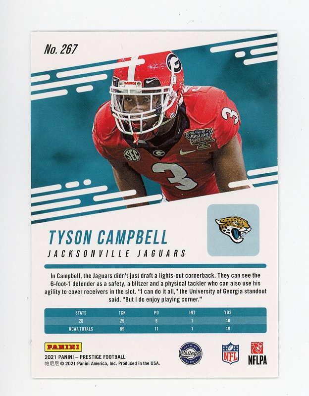 2021 Tyson Campbell Rookie Prestige Jacksonville Jaguars # 267