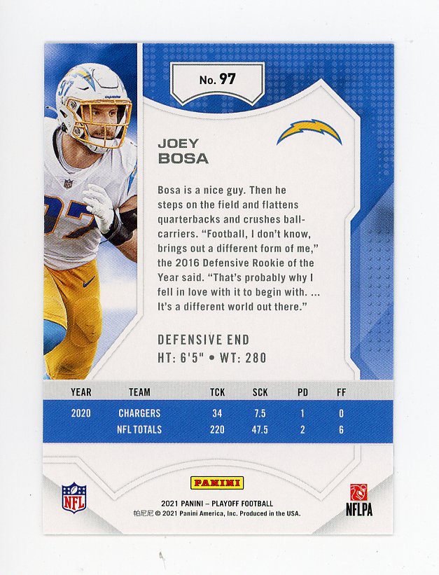 2021 Joey Bosa Goal Line Playoff Los Angeles Chargers # 97